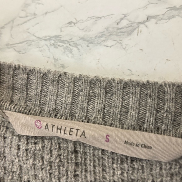 Athleta Sweater Womens Smalls Gray Wool Cashmere Knit Pullover Crew Neck - Picture 4 of 5
